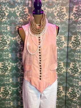 Jaded Gyspy Mesmerized Pink velvet vest